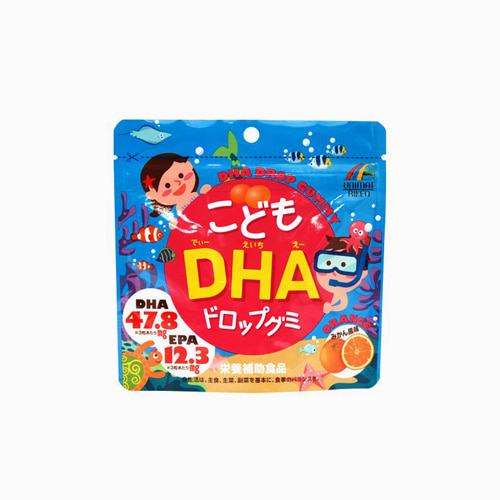 [UNIMAT RIKEN] 유니맛토 어린이 DHA 드롭구미 영양젤리 귤맛 90정